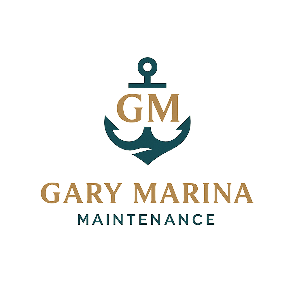 Gary Marina Maintenance — anchor GM monogram logo